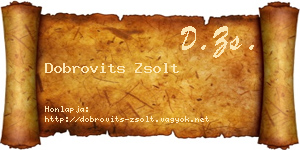 Dobrovits Zsolt névjegykártya